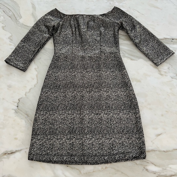 GB BLACK METALLIC STRETCH MINI SEXY DRESS SIZE XS NWTS! - Picture 9 of 17